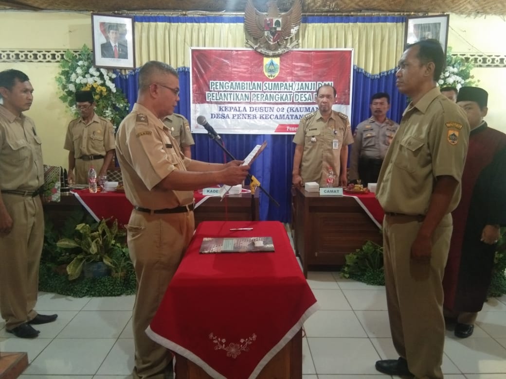 Pengambilan Sumpah dan Pelantikan Kepala Dusun II Kauman Desa Pener Kecamatan Taman Kabupaten Pemalang